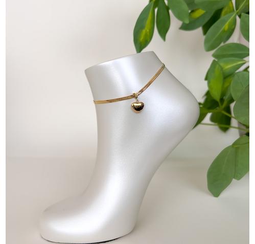 Гривна за крак с висулка сърце