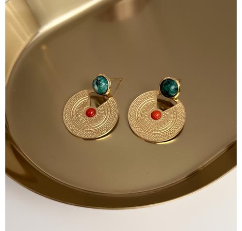 Обеци с кръгла плоча