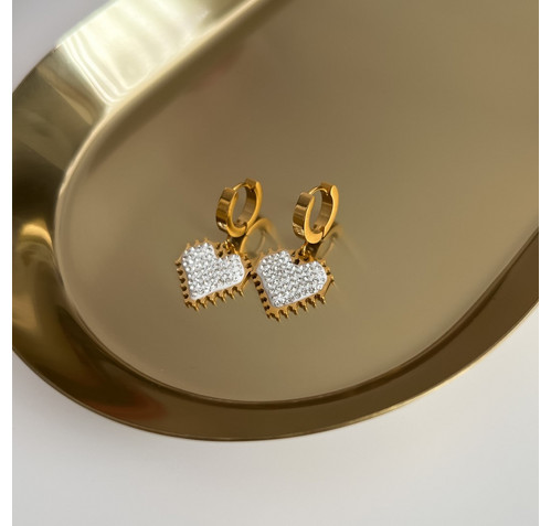 Твърди обеци с кристали