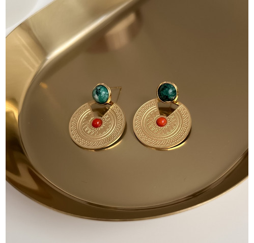 Обеци с кръгла плоча