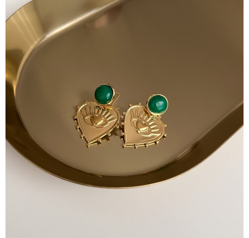 Обеци с висулка сърце