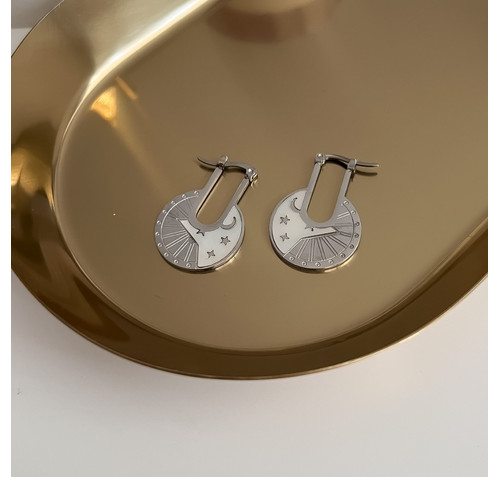 Обеци ден и нощ в сребърен цвят